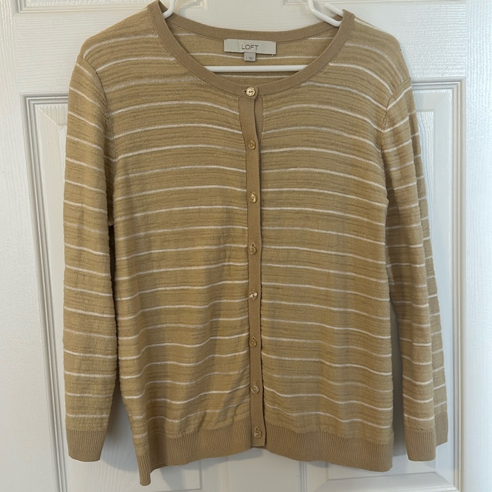 LOFT crewneck cardigan, 100% cotton - Picture 2 of 10